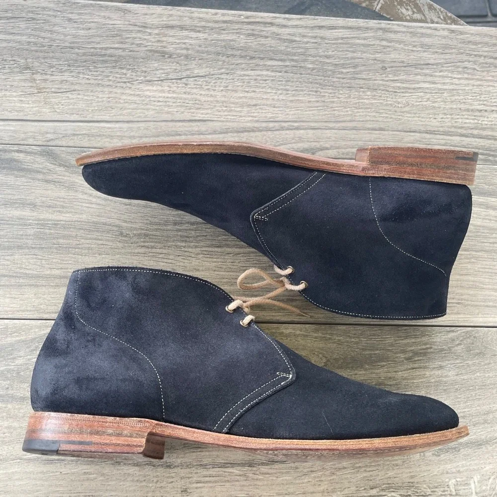 Church's Sahara L Chukka Boots Men 7 UK 6 EU 39 Black Suede Desert England Shoes